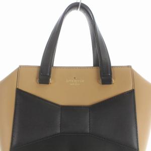 kate spade new york Park Avenue Small Beau リボン ハンドバッグ トートバッグ レザー ロゴ 茶色 ブラウン 黒 ブラック