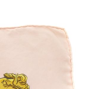 HERMES カレ90 LA PROMENADE DE LONGCHAMPS ロンシャンへの散歩 スカーフ シルク 馬車 ロゴ 総柄 ピンク