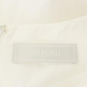 CELFORD 21SS 2wayスリーブワンピース ロング 袖付き 五分袖 イレギュラーヘム 36 白 ホワイト