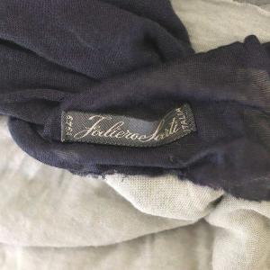 Faliero Sarti マイクロモダール ストール 大判 グラデーション 紺 グレー オフホワイト