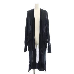 COOLDRY ロングカーディガン シアー 長袖 黒 ブラック