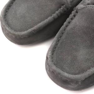 UGG australia Ansley ムートンシューズ モカシン スエード レザー ウール ステッチ ロゴ US6 23.0cm グレー 1106878