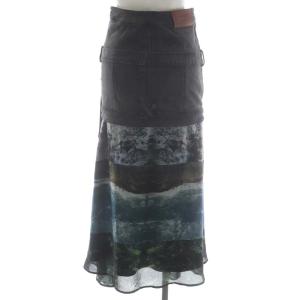 Ameri VINTAGE MEDI MARIANA DENIM SKIRT レイヤードスカート デニム ミニ タイト プリントスカート ロング マキシ丈