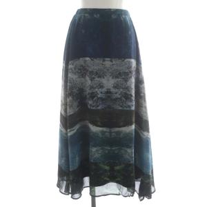 Ameri VINTAGE MEDI MARIANA DENIM SKIRT レイヤードスカート デニム ミニ タイト プリントスカート ロング マキシ丈