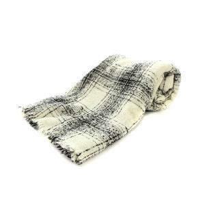 Faliero Sarti MILA マフラー チェック カシミヤ混 ホワイト