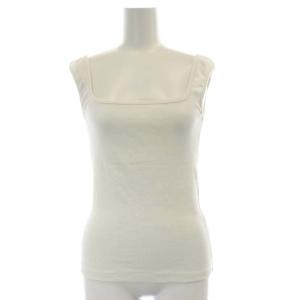 スクエアネックノースリーブトップス タンクトップ S 白 ホワイト
