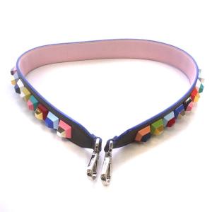 FENDI ストラップユー ショルダーストラップ スタッズ レザー バイカラー ピンク