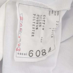 sacai 22SS NYLON TWILL MI Tシャツ 切替 1 ホワイト