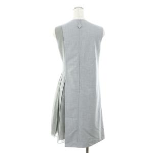 FOXEY NEW YORK DUEタキシードストレッチワンピース 膝丈 ノースリーブ 38 グレー 33725