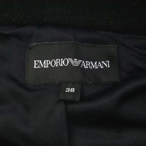 EMPORIO ARMANI コート ジップアップ ロング ニット アウター 38 黒 ブラック