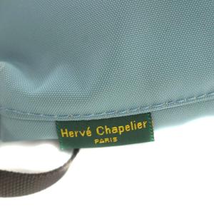Hervé Chapelier green label relaxing別注 ビッグポシェット ショルダーバッグ ナイロン 水色
