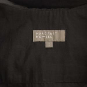 MARGARET HOWELL LINEN COTTON POPLIN ワンピース ロング ミモレ丈 七分袖 セーラーカラー リネン混 1 茶色 ブラウン