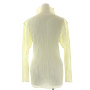 PLEATS PLEASE ISSEY MIYAKE ハイネックカットソー 長袖 シアー プリーツ ライトイエロー