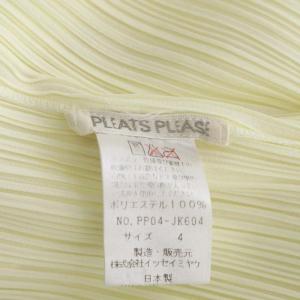 PLEATS PLEASE ISSEY MIYAKE ハイネックカットソー 長袖 シアー プリーツ ライトイエロー
