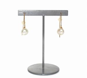 agete パール ピアス ロングピアス K10 イエローゴールド アクセサリー ジュエリー