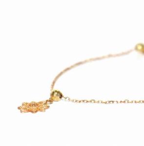 agete 透かし ダイヤ ブレスレット フラワーモチーフ K10 イエローゴールド アクセサリー ジュエリー
