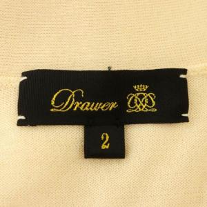 Drawer 18G 8分袖 Vネックカーディガン ニット 薄手 シルク混 2 ライトベージュ