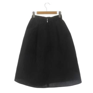 ANAYI 23AW ふくれフィルムジャガードフレア スカート ひざ丈 34 黒 ブラック