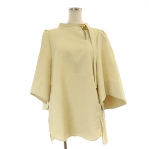 22AW メタル釦チュニックブラウス プルオーバー 七分袖 フレアスリーブ F ベージュ