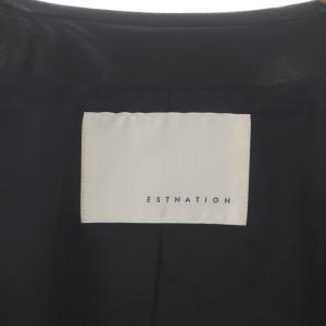 ESTNATION ラムレザー フレアジャケット ノーカラー 羊革 38 黒 ブラック