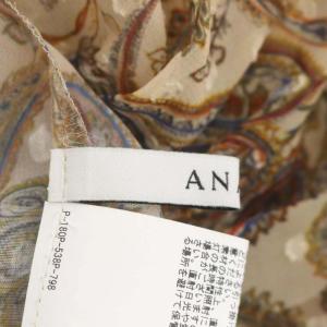 ANAYI 21AW ジャガードペイズリープリントワンピース ハイネック ノースリーブ ロング 総柄 36 ベージュ