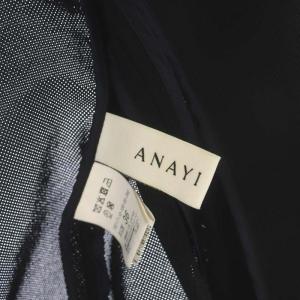 ANAYI カラミダブルボタンジャケット テーラードジャケット 薄手 36 濃紺 ダークネイビー