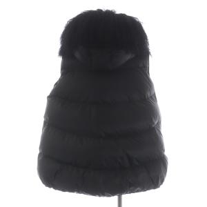 sacai ナイロン フェザー付き ダウンベスト ジップアップ フード アウター ラム 2 ブラック