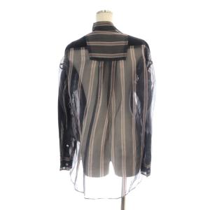 sacai シアーストライプ ドッキング カーディガン ニット 切替 長袖 2 黒 赤 グレー