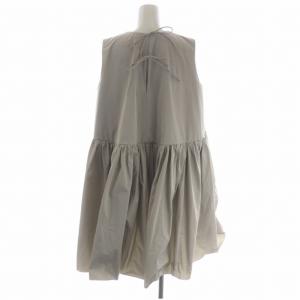 Drawer ウェストギャザーブラウス チュニック ノースリーブ グレージュ