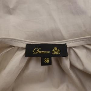 Drawer コットンピンタックカフブラウス 前開き 長袖 36 ベージュ