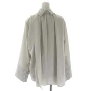 ADORE 22AW パウダーサテンブラウス プルオーバー 長袖 38 ライトグレー