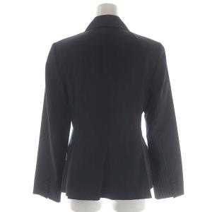 Paul Smith BLACK スーツ セットアップ 上下 ストライプ ジャケット パンツ テーラード ストレート 40 チャコールグレー 青 ブルー