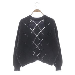 BORDERS at BALCONY 23SS SPRING CHUNKY KNIT CARDIGAN クロップド 36 チャコール