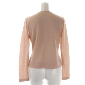 René パール装飾 フリル カーディガン ニット 長袖 36 ピンク