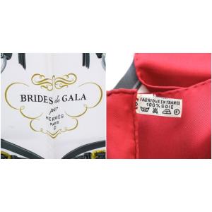 HERMES スカーフ カレ90 BRIDES de GALA 式典用馬勒 シルク 白 ホワイト 赤 レッド