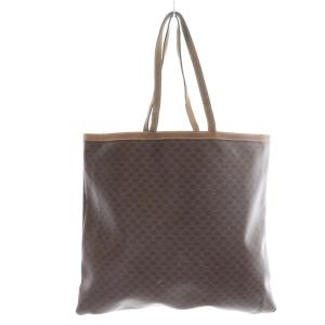CELINE トートバッグ ハンドバッグ マカダム柄 PVC オールド 茶 ブラウン