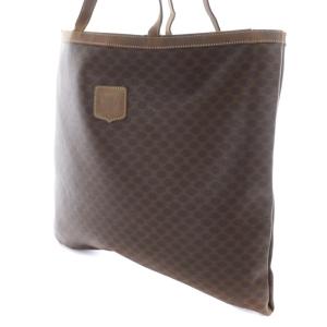 CELINE トートバッグ ハンドバッグ マカダム柄 PVC オールド 茶 ブラウン