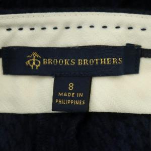 Brooks Brothers スラックス パンツ テーパード ジッパーフライ コットン混 8 紺 ネイビー