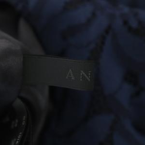 ANAYI 総レース ノースリーブ ワンピース 膝丈 フレア 総裏地 36 黒 紺 ブラック ネイビー