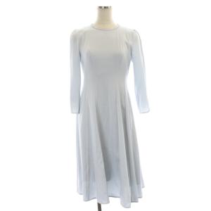 22SS トリアセサテンフレアワンピース 34 ライトブルー