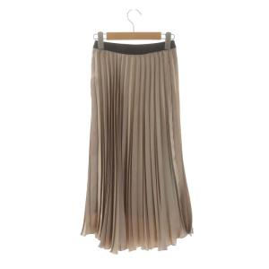 ANAYI 21SS サテンプリーツスカート ロング 34 シャンパンベージュ