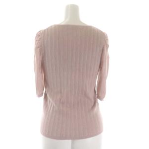 ANAYI 22SS シアー切り替えリブ プルオーバー カットソー 五分袖 36 ピンク