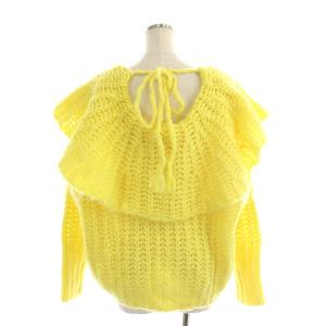 SNIDEL 21AW バックオープンローゲージニットプルオーバー セーター 長袖 F 黄 イエロー
