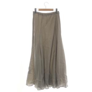 Plage 22AW Washable Fibril ギャザーロングスカート フレアスカート 38 グレージュ