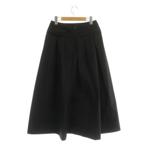 TO BE CHIC タックフレアスカート ロング 40 黒 ブラック