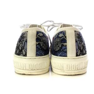 Christian Dior WALK'N'DIOR スニーカー エンブロイダリー ローカット キャンバス 37.5 ネイビー