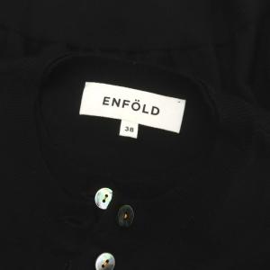 ENFOLD 23AW LAYERED CARDIGAN カーディガン レイヤード クロップド丈 長袖 38 黒 ブラック