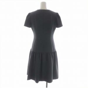 René ベーシック basic LIMITED EDITION 半袖ワンピース フロントジップ ひざ丈 34 グレー