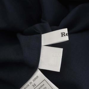 René ノースリーブワンピース ツイード リボン 膝丈 ラメ キーネック 34 紺 白 ネイビー ホワイト