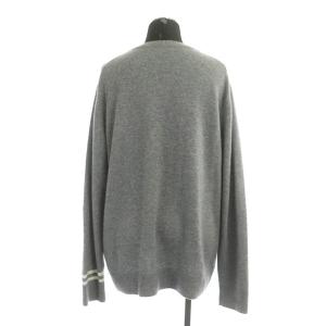 DRESSTERIOR カシミヤVネックニット セーター 長袖 ロゴ刺繍 M グレー
